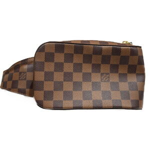 Louis Vuitton Geronimos Damier Ebene Brown Beige Tan Coated Canvas Body Bag Sub